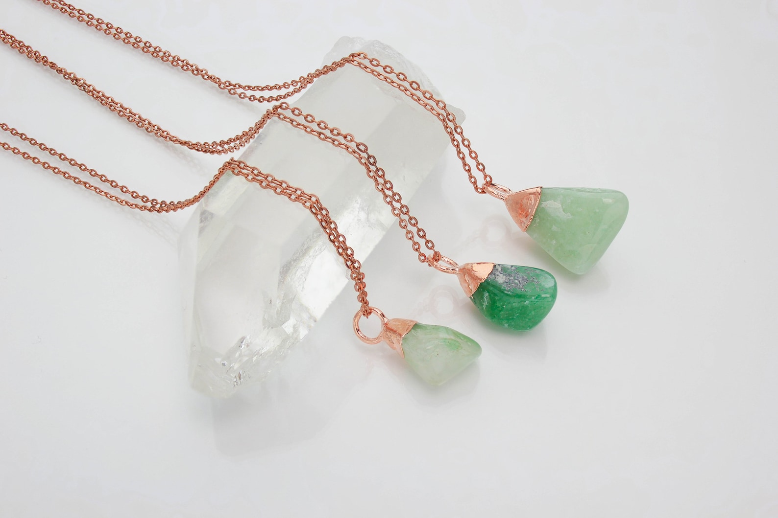 Green Aventurine Pendant Necklace / Natural Crystal Necklace / Etsy