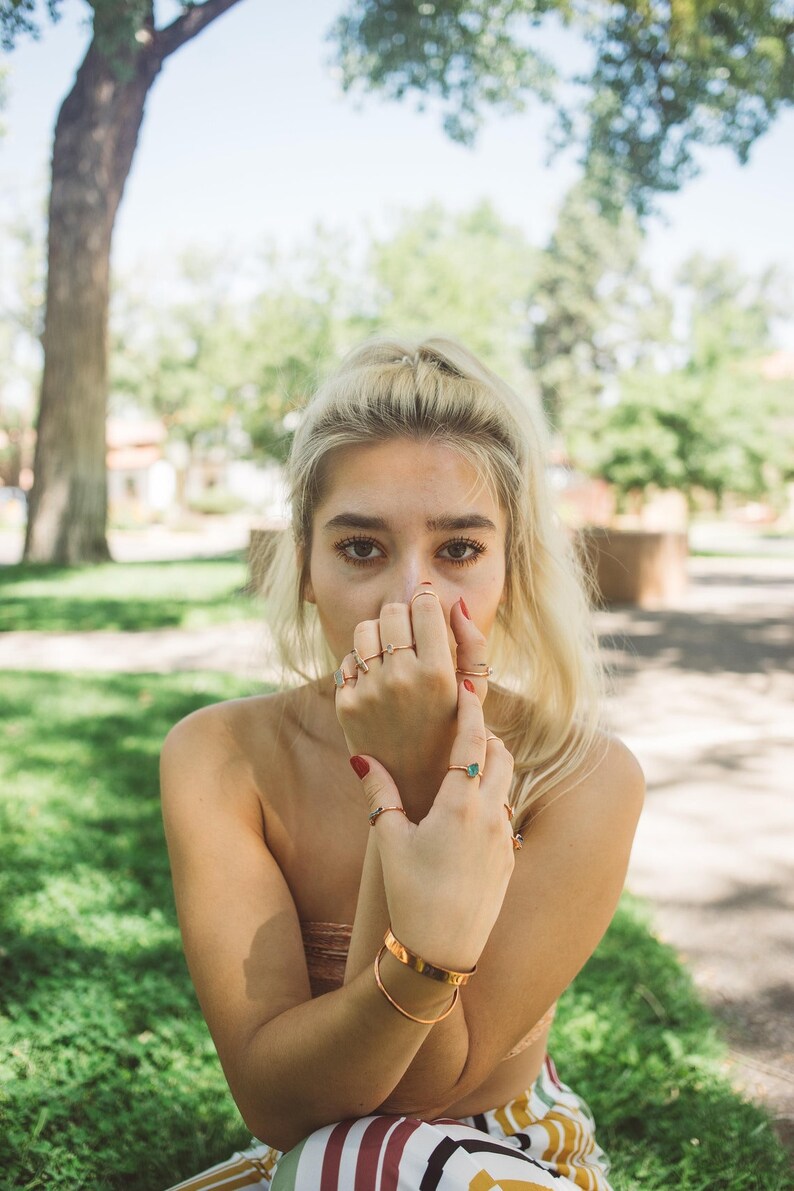 August Birthstone Jewelry | Peridot Stacking Ring-Ring-Drishti Handmade