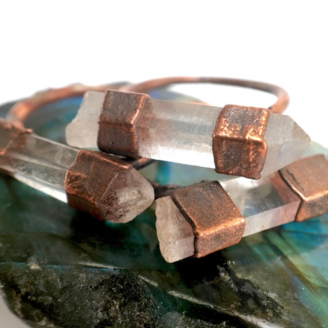 Quartz Point Ring Electroformed Copper Quartz Point Ring: Mystical Healing Jewelry - Etsy