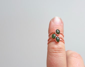 Jade Ring // Jade Cabochon and Copper Ring // Jade Jewelry // March Birthstone Alternative // Electroformed Ring // Green Stone Ring