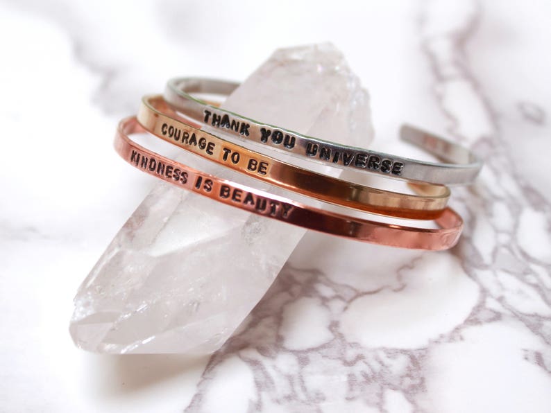 Personalized Cuff Bracelet // Custom Personalized Skinny Cuff Etsy