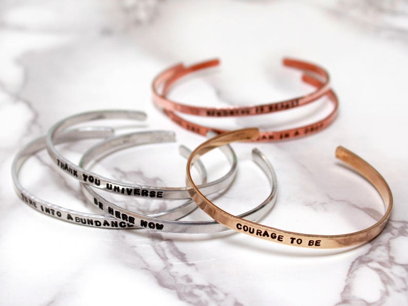 Personalized Cuff Bracelet // Custom Personalized Skinny Cuff Etsy