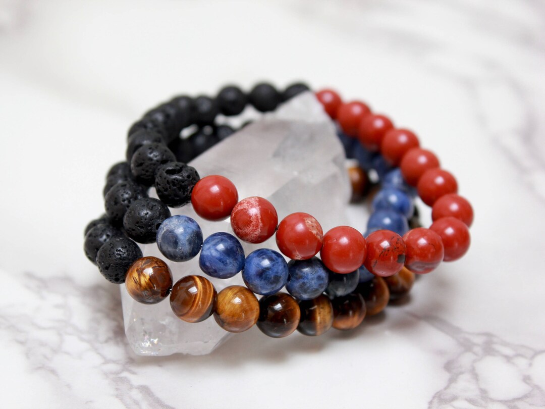 Men's Mala Bracelet / Genuine Stone Bracelet / Men's Bracelet / Black