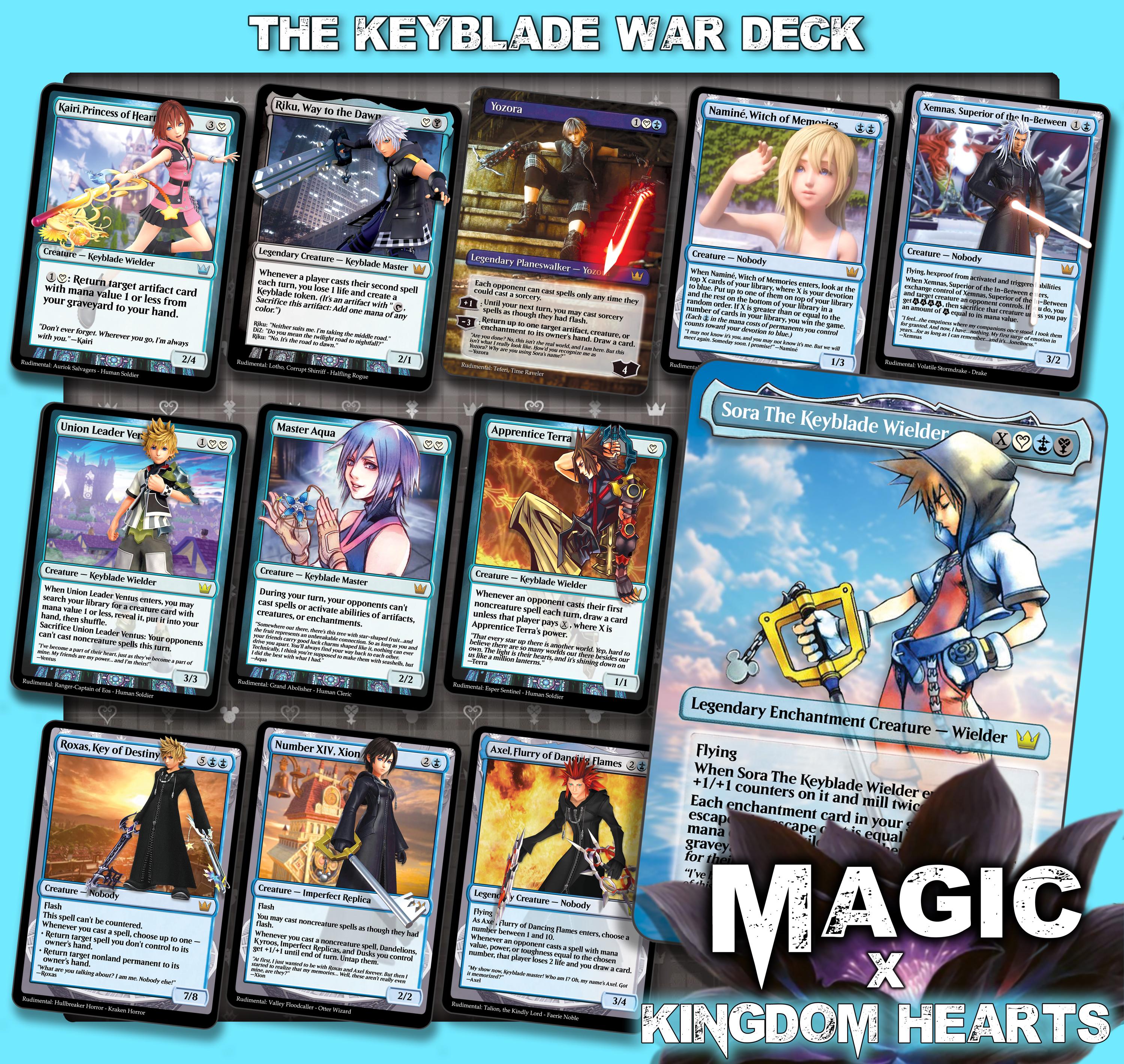 The Keyblade War Deck - Kingdom Hearts MTG Trading Cards - Complete EDH Commander Deck of 100 Cards