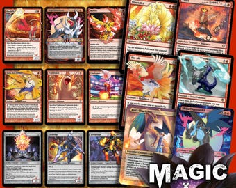Master COMMANDER: Fire Type - Pokemon MTG Trading Cards - Complete EDH Commander Style Deck of 100 Cards