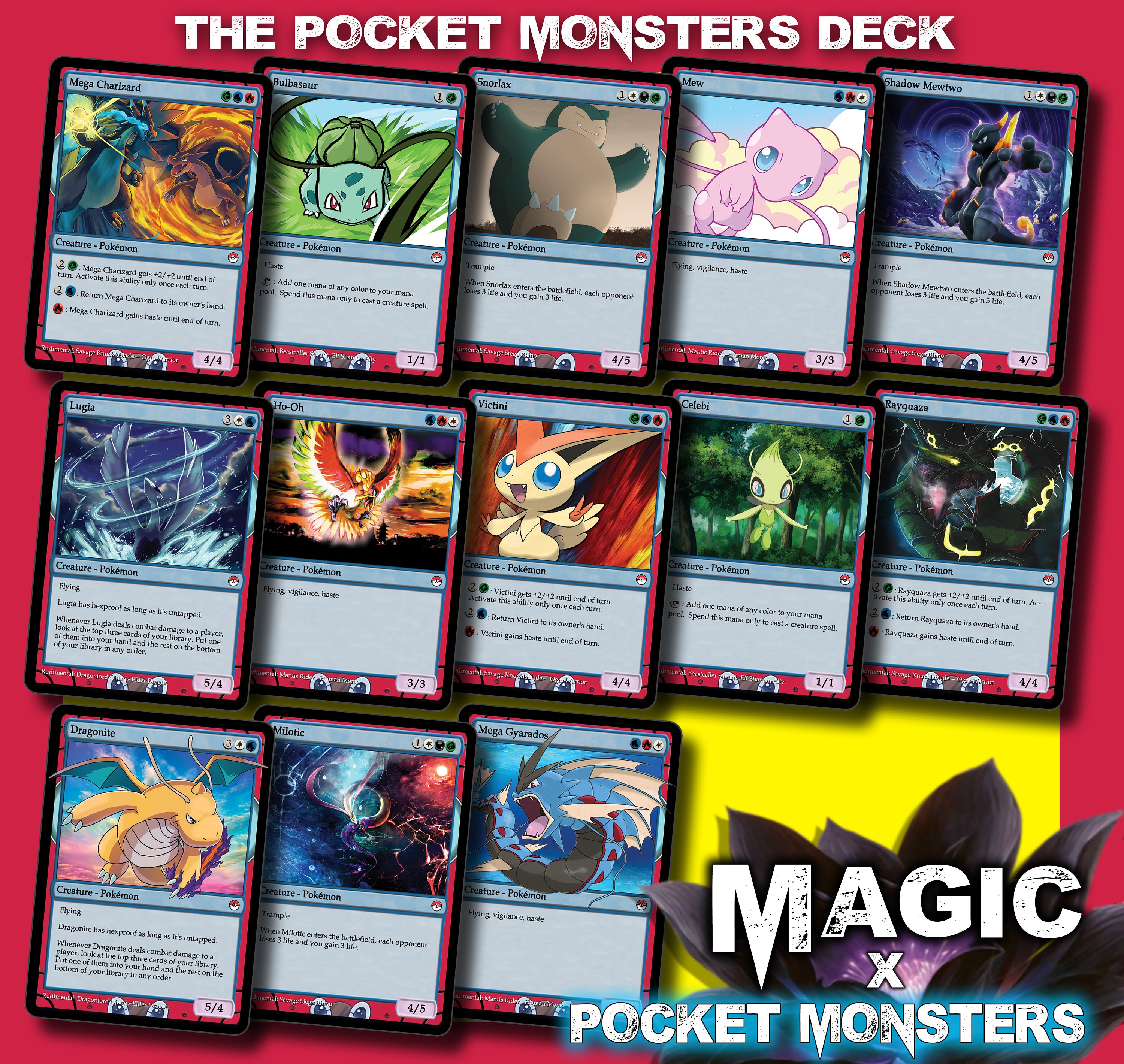 The Pocket Monsters Deck - Magic Trading Cards - Complete Standard  Constructed Deck of 61 Cards - Etsy