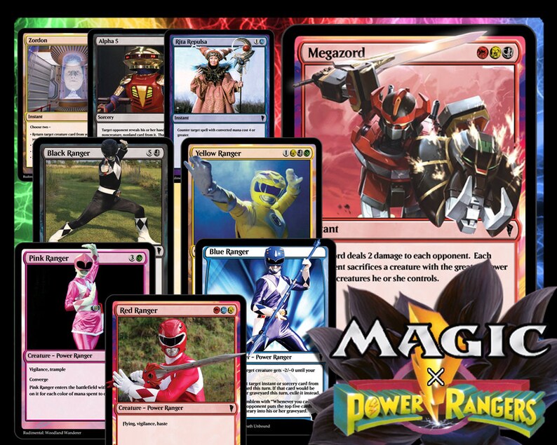 The Mighty Morphin Deck Power Rangers Magic Trading Cards Etsy