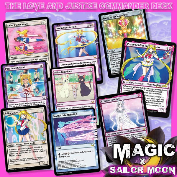 The Love & Justice Deck - Sailor Moon Magic Trading Cards from the Sailor Wars Commander Collection - Deck of 100 Cards