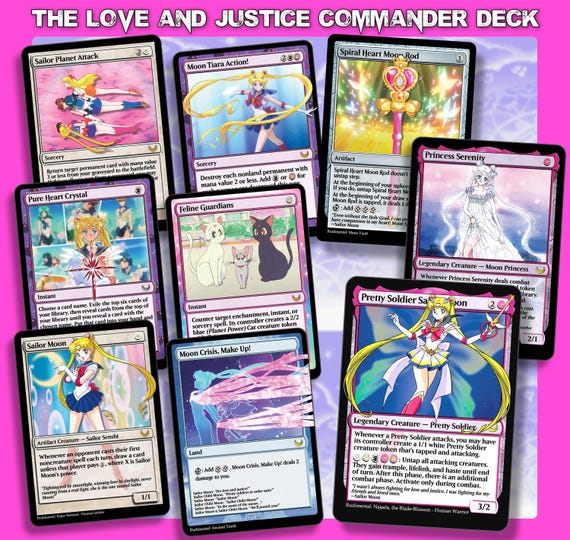 The Love & Justice Deck - Sailor Guardian Magic Trading Cards - Complete  EDH Commander Deck of 100 Cards - Etsy