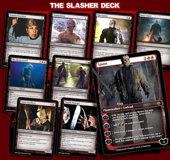 The Slasher Deck - Friday the 13th Magic Trading Cards - Complete Standard  Constructed Deck of 72 Cards - Etsy