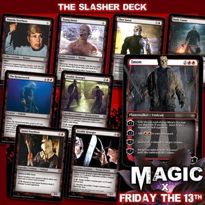 The Slasher Deck - Friday the 13th Magic Trading Cards - Complete Standard Constructed Deck of 72 Cards