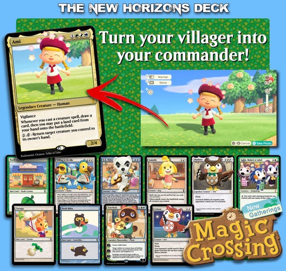 The New Horizons Deck - Animal Crossing Magic Proxy Trading Cards - Complete EDH Commander Deck of 100 Cards