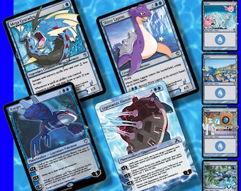 Master Commander: Water Type - Pokemon MTG Trading Cards - Complete EDH Commander Style Deck of 100 Cards