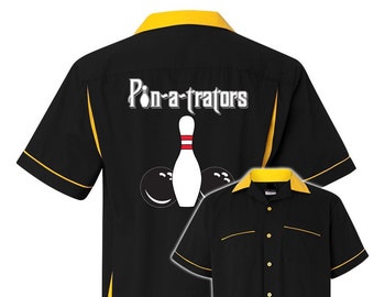 Pin-A-Trators Classic Retro Bowling Shirt - Classic 2.0 - Includes Embroidered Name