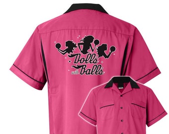 Dolls With Balls Classic Retro Bowling Shirt- Classic 2.0 - Includes Embroidered Name