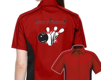 Sexy Strikers Classic Retro Bowling Shirt- The Muckler (Ladies) - Includes Embroidered Name