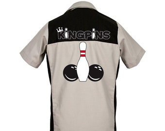 Kingpins - Classic Retro Bowling Shirt - The Garren - Includes Embroidered Name -