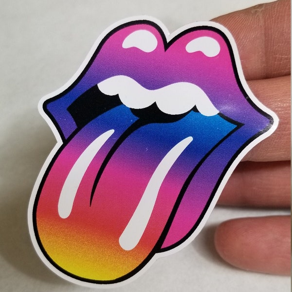 Rock N Roll Tie Dye Tongue Sticker