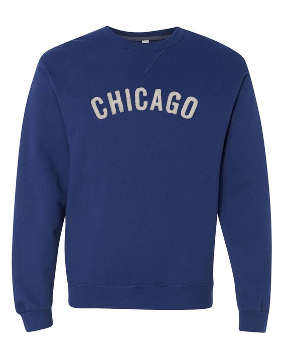 Chicago Crew Neck Sweatshirt with Chenille Letters in any | Etsy