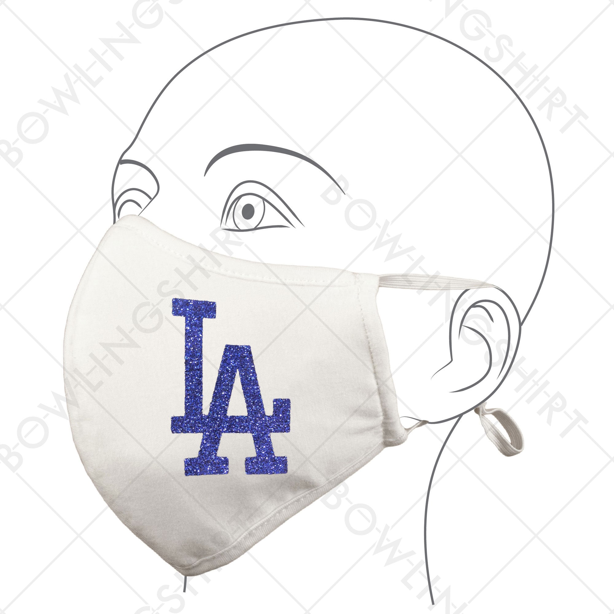 Los Angeles Dodgers Skull Cloth Face Mask - TeeHex