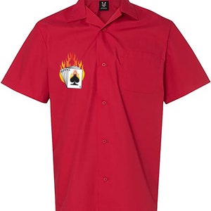 Flaming Cards Classic Retro Bowling Shirt Vintage Bowler Closeout in multiple colors Includes Embroidered Name 233 image 3