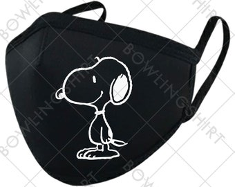 Snoopy Printed Mask Available in Adult, adjustable with adjustable straps