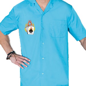 Flaming Cards Classic Retro Bowling Shirt Vintage Bowler Closeout in multiple colors Includes Embroidered Name 233 image 5