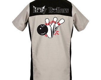 Holy Rollers - Classic Retro Bowling Shirt - The Garren - Includes Embroidered Name - Short Sleeve