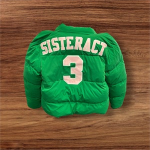Custom sorority puffer coat any letters for any group Includes name on the collar image 2