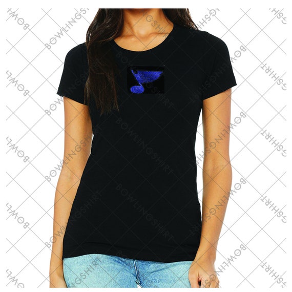 Blue Glitter St. Louis Blues Bella Canvas T-shirt in Black or White B8413  Design 27