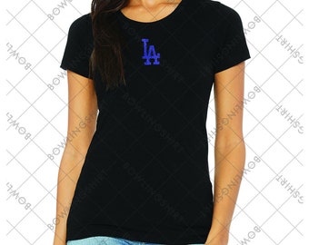 Blue Glitter  Los Angeles  Bella Canvas T-shirt in Black or White  B8413 Design #52