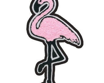 Pink Flamingo Chenille Patch,  Make a Flamingo Skirt, or Jacket,or Seat Cover or Anything You Might Need a Pink Flamingo On.....