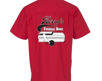 Berry's Funeral Home   Classic Retro Bowling Shirt- Vintage Bowler ( Closeout)  - Includes Embroidered Name #119