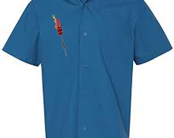 Flaming Darts Classic Retro Bowling Shirt- Vintage Bowler ( Closeout) in multiple colors  - Includes Embroidered Name #234