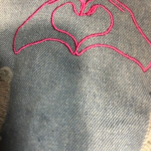 Taylor Swift Inspired youth kids Friendship Bracelet Custom Denim Chainstitching Jacket image 6