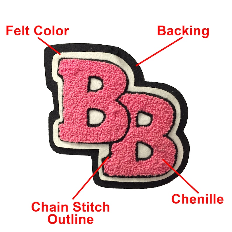 High School or Varsity Chenille letters custom made to your color specifications on Glitter Felt image 6