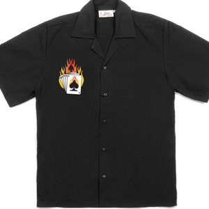 Flaming Cards Classic Retro Bowling Shirt Vintage Bowler Closeout in multiple colors Includes Embroidered Name 233 image 2