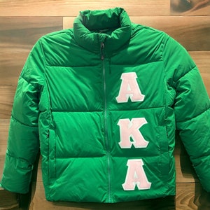 Custom sorority puffer coat any letters for any group Includes name on the collar image 1