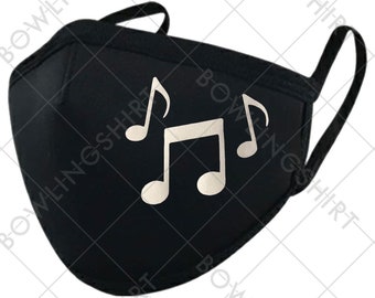 Musical note mask - let people hear you sing!! Black Mask #65