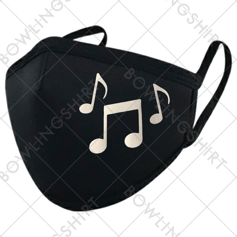 Musical note mask let people hear you sing Black Mask 65 image 1
