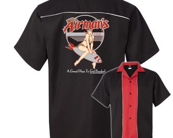 Airman's Club Classic Retro Bowling Shirt - Swing Master 2.0 - Includes Embroidered Name