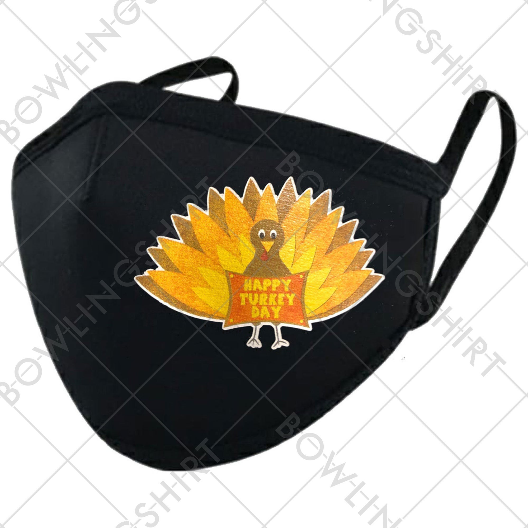 Thanksgiving Turkey Printed Black Cloth Mask Available in Etsy Nederland