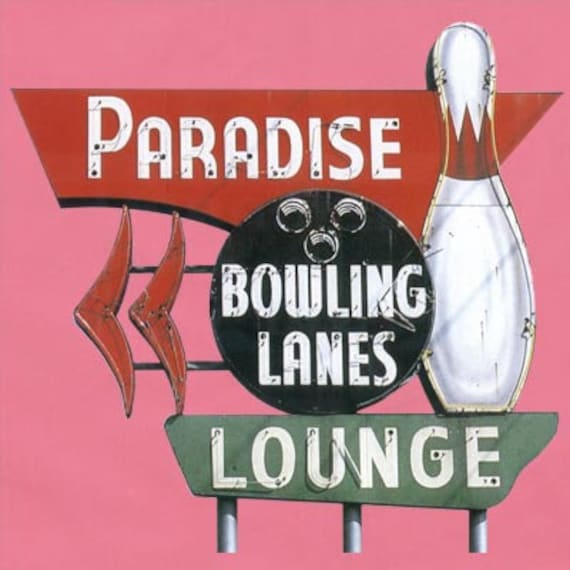 Classic 1.0 Paradise Lanes Includes Embroidered Name Classic Retro Pink Bowling Shirt