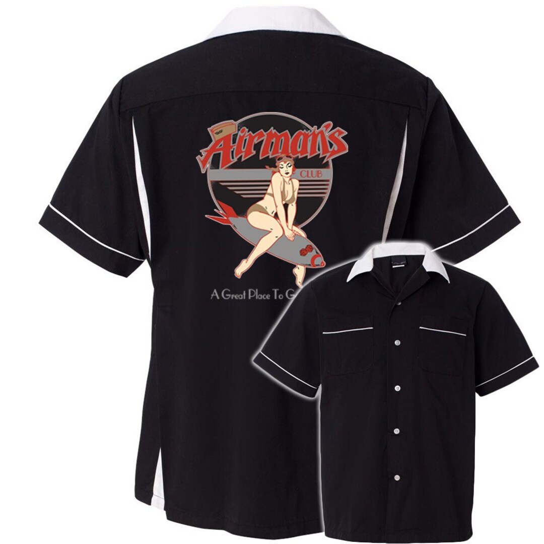 Airman's Classic Retro Bowling Shirt Classic 2.0 Includes Embroidered ...