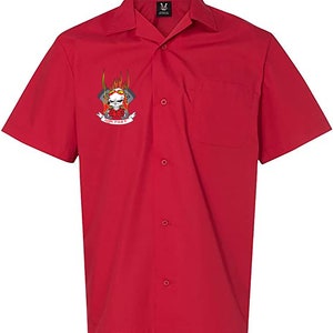 Flaming Pistons Classic Retro Bowling Shirt Vintage Bowler Closeout in multiple colors Includes Embroidered Name 237 red