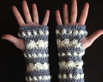 Crochet Fingerless Glove Pattern - Cabin Nights Fingerless Gloves - Crochet Wrist Warmer, Arm Warmer Tutorial - Instant Download!