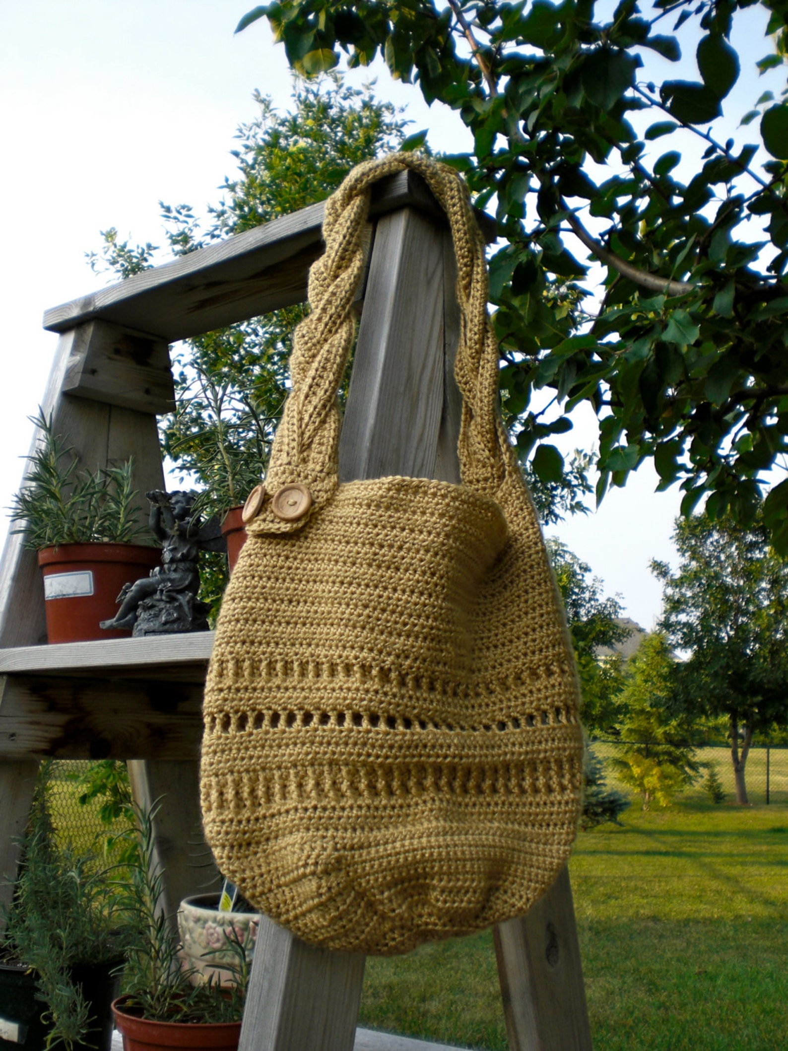 Crochet Bag Pattern Summer Meadow Tote Bag With Braided - Etsy