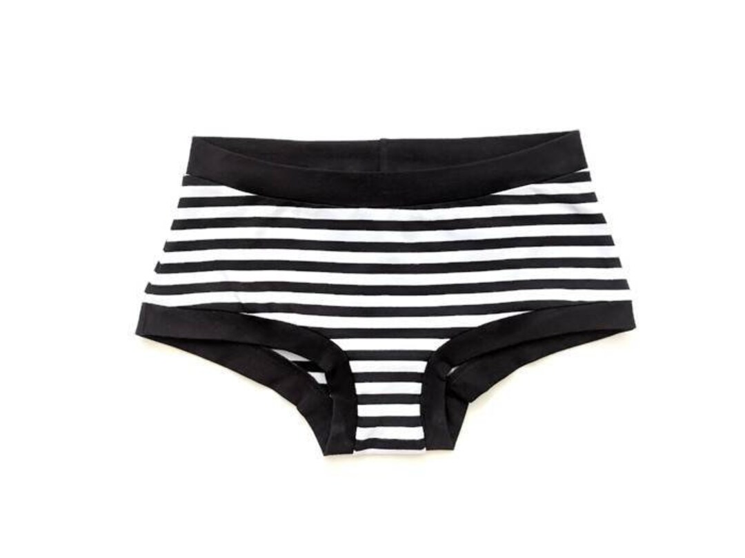 Handmade Underwear Black and White Stripe Scrundies Etsy