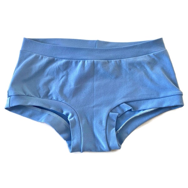 Medium Boyshort, Handmade Underwear, Serenity Blue Scrundies