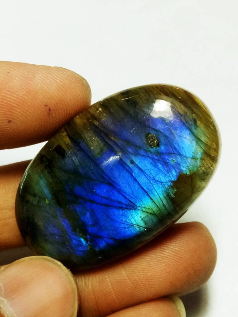 Labradorite Cabochon Loose Gemstones Pendent Excellent Hand Making Shape Oval Weight 74 ct Size 38x23mm #A-216